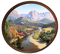 Круглый постер "Осень в горах", арт. pk-pi16